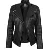 imageBlingsoul Womens Real Leather Jacket  Asymmetrical Leather Jackets for WomenMonica  Black Jacket