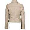 imageBlingsoul Womens Real Leather Jacket  Asymmetrical Leather Jackets for WomenNinfa  Beige Jacket