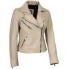 imageBlingsoul Womens Real Leather Jacket  Asymmetrical Leather Jackets for WomenNinfa  Beige Jacket