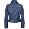 imageBlingsoul Womens Real Leather Jacket  Asymmetrical Leather Jackets for WomenNinfa  Blue Jacket