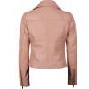 imageBlingsoul Womens Real Leather Jacket  Asymmetrical Leather Jackets for WomenNinfa  Pink Jacket