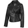 imageBlingsoul Asymmetrical Lambskin Leather Jacket Women  Stylish Womens Leather JacketsNicholle  Black Jacket