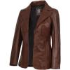 imageBlingsoul Leather Blazer Jacket Women  Leather Coats for WomenSurrey  Cognac Jacket
