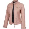 imageBlingsoul Leather Jacket Women  Quilted Cafe Racer Style Womens Leather JacketsD1  Pink Jacket