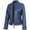 imageBlingsoul Leather Jacket Women  Quilted Cafe Racer Style Womens Leather JacketsDiamond1  Blue Jacket