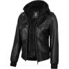 imageBlingsoul Leather Jacket Women  Real Lambskin Womens Leather Jackets With Detachable HoodEdinburgh  Black Jacket