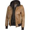 imageBlingsoul Leather Jacket Women  Real Lambskin Womens Leather Jackets With Detachable HoodEdinburgh  Camel Jacket