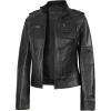 imageBlingsoul Real Leather Jacket For Women Womens Stand Collar Style Leather JacketsTavares  Black Jacket