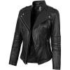 imageBlingsoul Womens Real Leather Jacket  Asymmetrical Leather Jackets for WomenMonica  Black Jacket