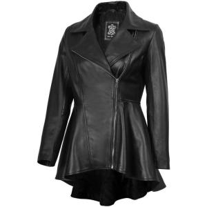 imageBlingsoul Leather Jackets For Women  Real Lambskin Womens Leather Peplum JacketClarissa Peplum  Black Jacket