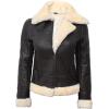 imageBlingsoul Womens Leather Sherpa Jacket  Real Leather Winter Jackets for WomenBrown  Frances Shearling Jacket