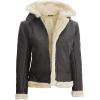 imageBlingsoul Womens Leather Sherpa Jacket  Real Leather Winter Jackets for WomenBrown  Marilyn Shearling Jacket