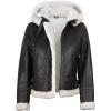 imageBlingsoul Womens Leather Sherpa Jacket  Real Leather Winter Jackets for WomenBrown  Mary Shearling Jacket