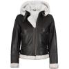imageBlingsoul Womens Leather Sherpa Jacket  Real Leather Winter Jackets for WomenBrown  Mary Shearling Jacket