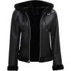 imageBlingsoul Womens Leather Sherpa Jacket  Real Leather Winter Jackets for WomenGrace  Black Jacket