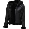 imageBlingsoul Womens Leather Sherpa Jacket  Real Leather Winter Jackets for WomenGrace  Black Jacket