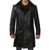 imageBlingsoul Black Car Coat Men  Winter Shearling Long Leather Jackets For MenBlack  Chandler Shearling Coat