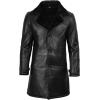 imageBlingsoul Black Car Coat Men  Winter Shearling Long Leather Jackets For MenBlack  Turlock Shearling Coat