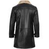 imageBlingsoul Black Car Coat Men  Winter Shearling Long Leather Jackets For MenBlackBeige  Turlock Shearling Coat