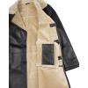 imageBlingsoul Black Car Coat Men  Winter Shearling Long Leather Jackets For MenBlackBeige  Turlock Shearling Coat