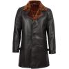 imageBlingsoul Black Car Coat Men  Winter Shearling Long Leather Jackets For MenBlackBrown  Turlock Shearling Coat