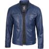 imageBlingsoul Leather Jackets For Men  Real Lambskin Motorcycle Style Mens Leather JacketDodge  Blue Jacket