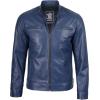 imageBlingsoul Leather Jackets For Men  Real Lambskin Motorcycle Style Mens Leather JacketDodge  Blue Jacket