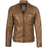 imageBlingsoul Leather Jackets For Men  Real Lambskin Motorcycle Style Mens Leather JacketDodge  Camel Jacket