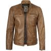 imageBlingsoul Leather Jackets For Men  Real Lambskin Motorcycle Style Mens Leather JacketDodge  Camel Jacket