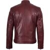 imageBlingsoul Leather Jackets For Men  Real Lambskin Motorcycle Style Mens Leather JacketDodge  Maroon Wax Jacket