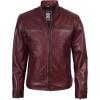 imageBlingsoul Leather Jackets For Men  Real Lambskin Motorcycle Style Mens Leather JacketDodge  Maroon Wax Jacket