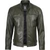 imageBlingsoul Leather Jackets For Men  Real Lambskin Motorcycle Style Mens Leather JacketDodge  Olive Green Jacket