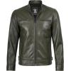 imageBlingsoul Leather Jackets For Men  Real Lambskin Motorcycle Style Mens Leather JacketDodge  Olive Green Jacket