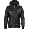 imageBlingsoul Mens Leather Jacket Detachable Hooded Black Leather Jackets For MenBlack  Ferndale Jacket