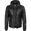 imageBlingsoul Mens Leather Jacket Detachable Hooded Black Leather Jackets For MenJeffery  Black Leather Jacket