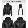 imageBlingsoul Mens Leather Jacket Detachable Hooded Black Leather Jackets For MenJeffery  Black Leather Jacket