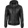imageBlingsoul Mens Leather Jacket Detachable Hooded Black Leather Jackets For MenJeffery  Black Leather Jacket