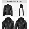 imageBlingsoul Mens Leather Jacket Detachable Hooded Black Leather Jackets For MenJonathan Hooded  Black Jacket