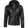 imageBlingsoul Mens Leather Jacket Detachable Hooded Black Leather Jackets For MenJonathan Hooded  Black Jacket