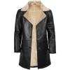 imageBlingsoul Black Car Coat Men  Winter Shearling Long Leather Jackets For MenBlackBeige  Turlock Shearling Coat