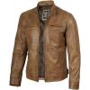 imageBlingsoul Leather Jackets For Men  Real Lambskin Motorcycle Style Mens Leather JacketDodge  Camel Jacket