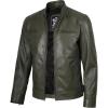imageBlingsoul Leather Jackets For Men  Real Lambskin Motorcycle Style Mens Leather JacketDodge  Olive Green Jacket