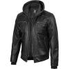 imageBlingsoul Mens Leather Jacket Detachable Hooded Black Leather Jackets For MenJeffery  Black Leather Jacket