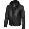 imageBlingsoul Mens Leather Jacket Detachable Hooded Black Leather Jackets For MenJonathan Hooded  Black Jacket