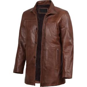 imageBlingsoul Leather Car Coats For Men  Real Leather Jacket MenBristol  Tan Jacket