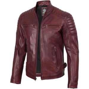 imageLeather Jacket Men Black and Brown Leather Jackets For MenFelix  Maroon Jacket