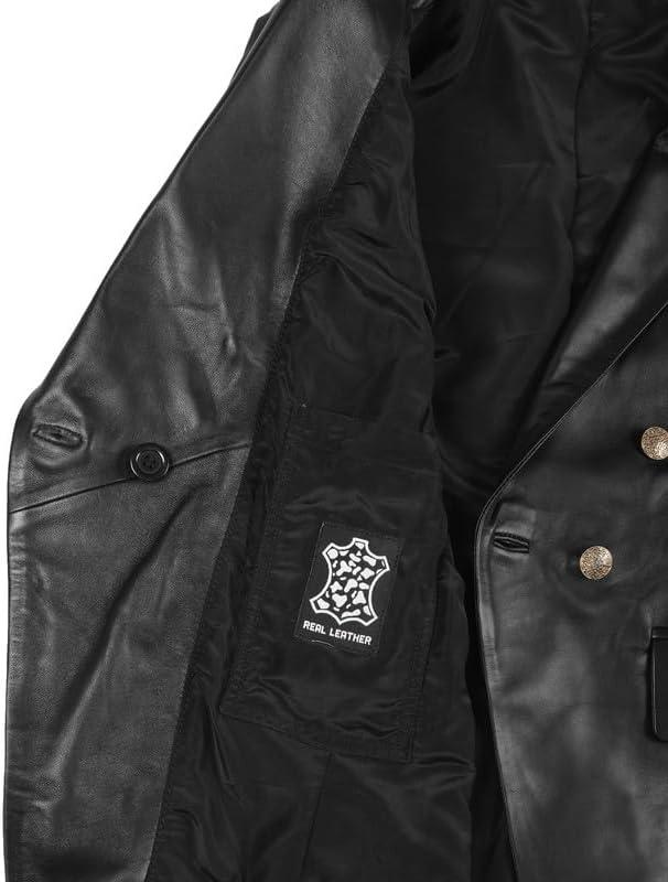 imageBlingsoul Leather Blazer Jacket Women  Double Breasted Leather Coats For WomenKinley  Black Blazer Jacket