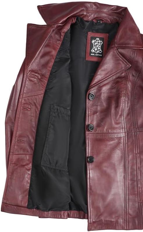 imageBlingsoul Leather Blazer Jacket Women  Leather Car Coats For WomenBitonto  Blazer Maroon