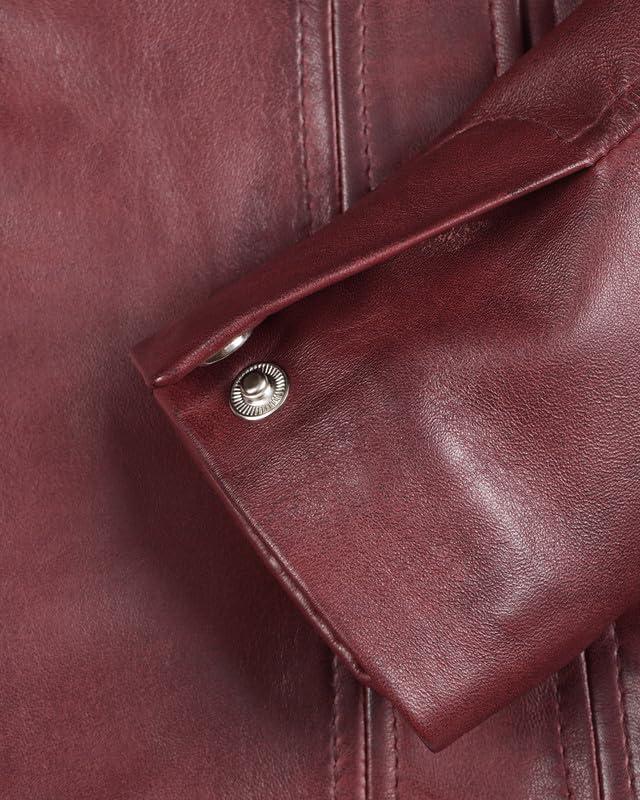 imageBlingsoul Leather Blazer Jacket Women  Leather Car Coats For WomenBitonto  Blazer Maroon