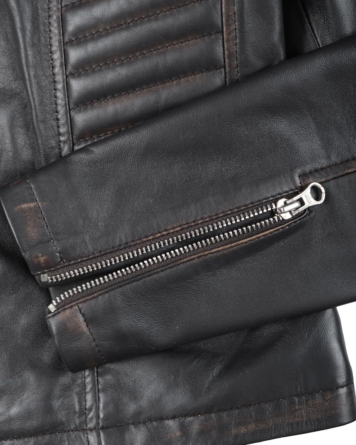 imageBlingsoul Real Leather Jacket Women  Cafe Racer Style Womens Leather JacketsN185  Brown Jacket